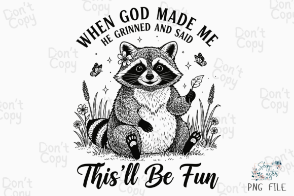 Christian Faith Retro Raccoon Humor PNG T-Shirt Designs