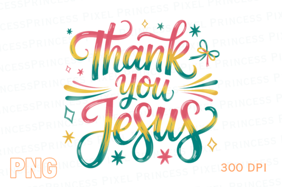 Christian PNG: Thank You Jesus Neon T-Shirt Designs