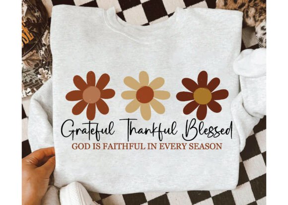 Grateful Thankful Blessed PNG, Christian