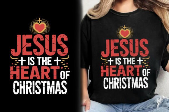 Jesus is the Heart of Christmas T-Shirt Design