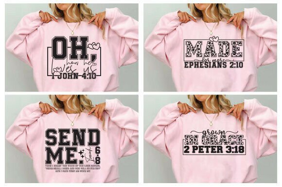 Jesus PNG Bundle: Christian Quotes Tee & T-Shirt Designs