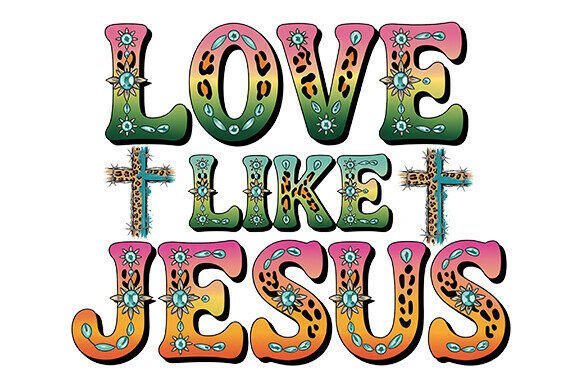 Love Like Jesus Png, Retro Christian Png