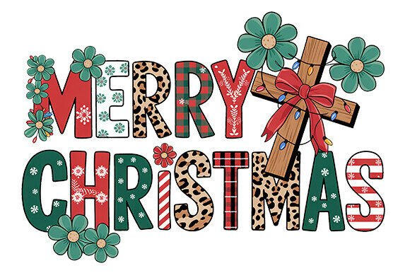 Merry Christmas Christian PNG, Christmas T-Shirt Designs