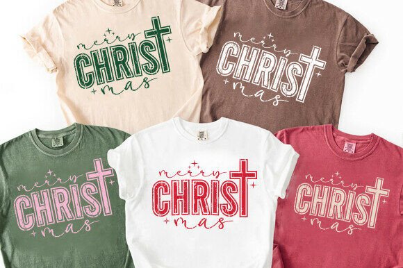Merry Christmas Christian PNG for T-Shirt Designs