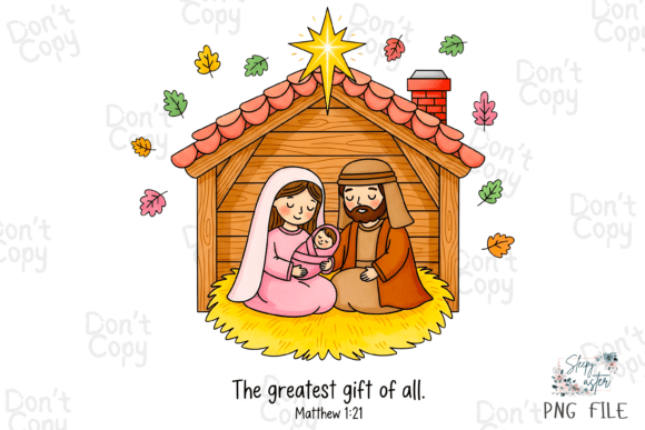 Nativity Christmas PNG for T-Shirt Designs