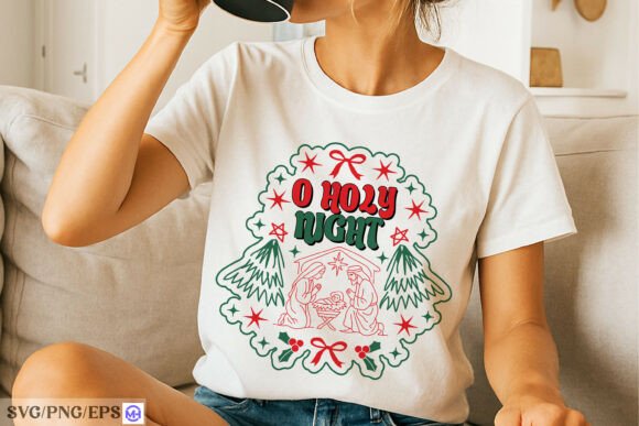 O Holy Night PNG: Christmas SVG for T-Shirt Designs