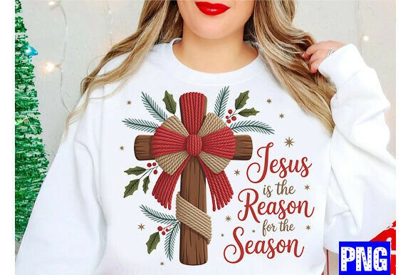 Yarn Crochet Jesus Christmas PNG for T-Shirt Designs