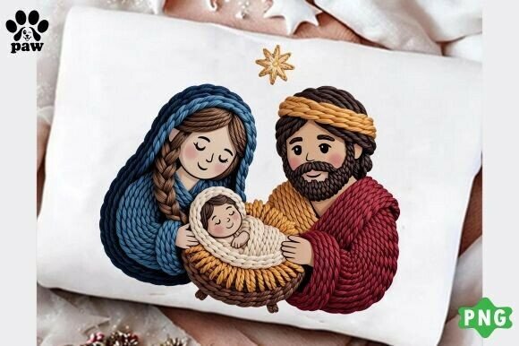 Yarn Crochet Jesus PNG, Christmas Png